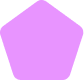 Solid purple pentagon shape with rounded corners on a white background.